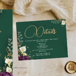 Emerald & Ivory Botanical Elegance Wedding Tilläggskort