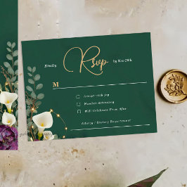 Emerald & Ivory Botanisk Elegans Bröllop OSA Kort
