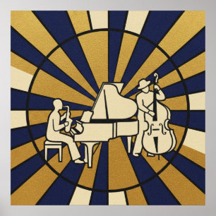 Emerald Jazz Diva Affisch Grön och Guld Musik Kons
