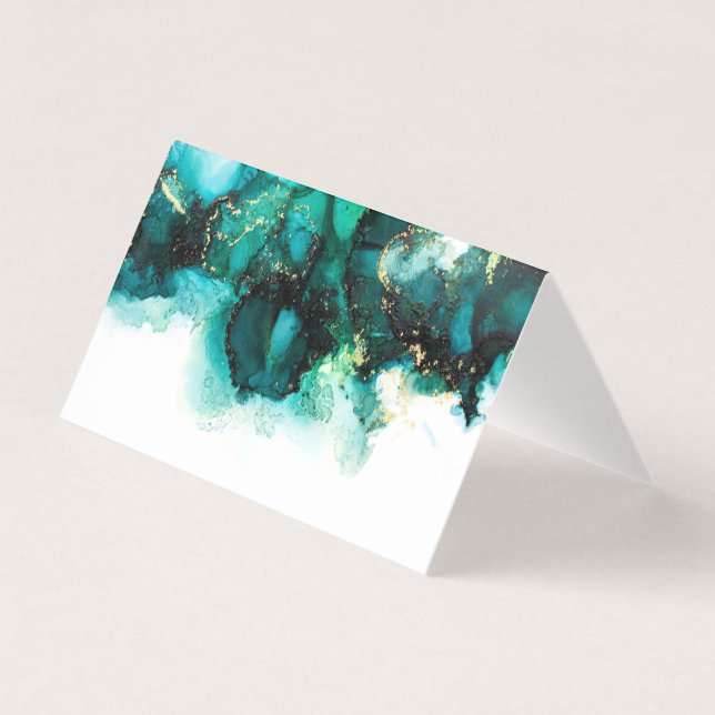 Emerald Jewel Tone Bröllop Place Card Kort (Framsida)