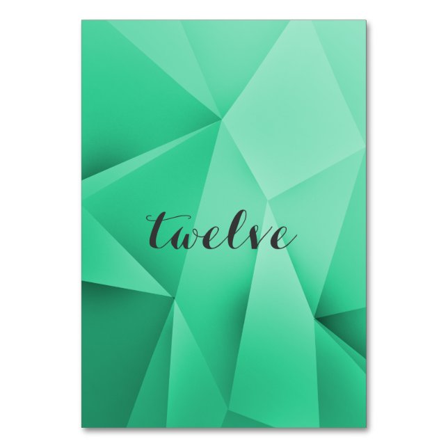 Emerald Jewel Tones Bordsnummer Card (Framsidan)