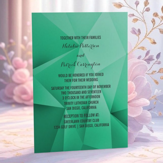 Emerald Jewel Tones Wedding bjudande Inbjudningar (Emerald Jewel Tones Wedding Invitation)