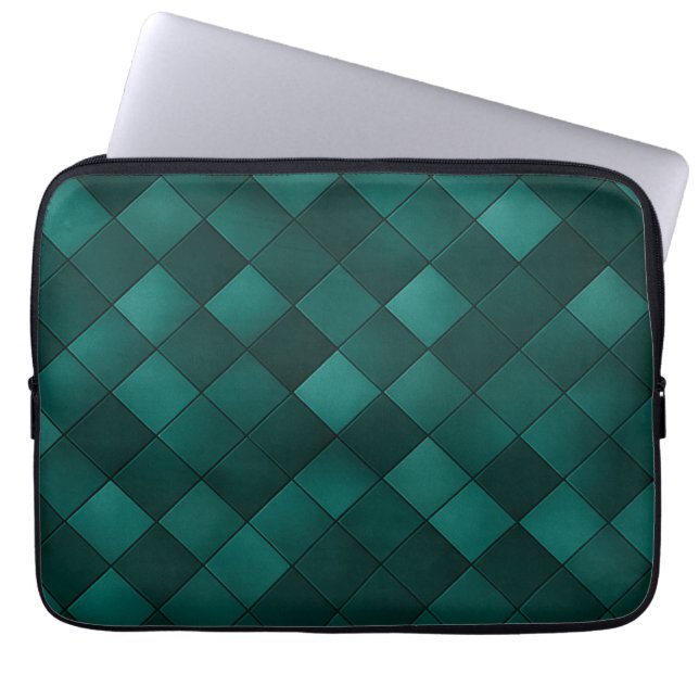 Emerald Kakelmönster – Modern Lyx Laptop Fodral (Framsidan)