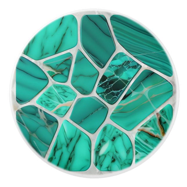 Emerald Kusten Marble Mosaic cells abstrakt art Knopp (Framsidan)