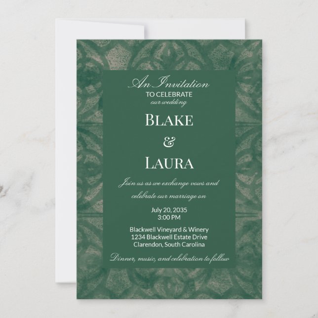 Emerald Lake Fall Batik Enkel Anpassad Inbjudningar (Framsida)