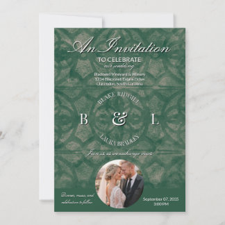 Emerald Lake Höst Muscadine Monogram Anpassad Bild Inbjudningar