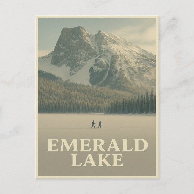 Emerald Lake vykort – Vinter Canadian Rockies (Framsida)