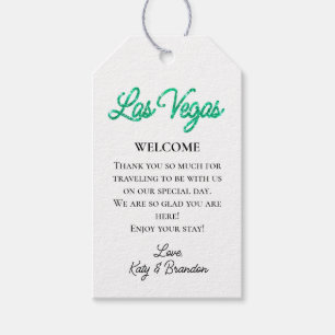 Emerald Las Vegas Sparkles Bröllop Välkommen Presentetikett