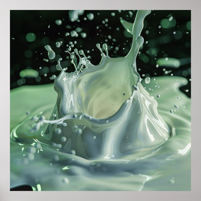 Emerald Liquid Explosion Art Poster (Framsidan)