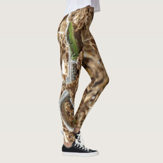 Emerald lizard Salamander i jorden Leggings