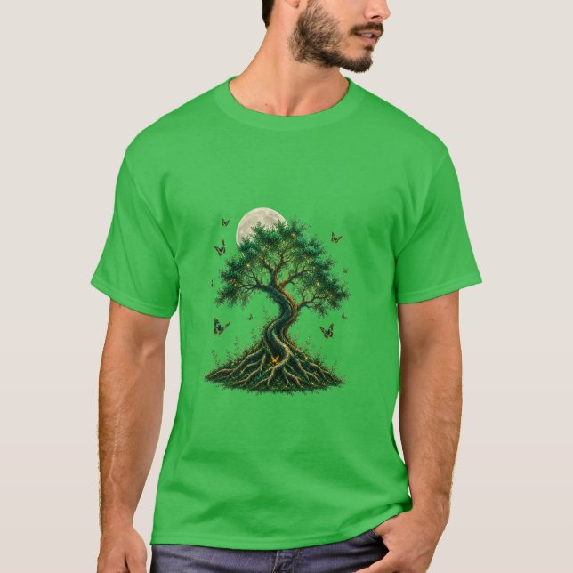 emerald magic tree green t shirt (Framsida)