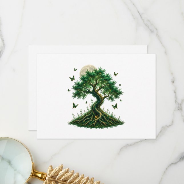 emerald magic tree latte mug tack kort (Fram/Back In Situ)