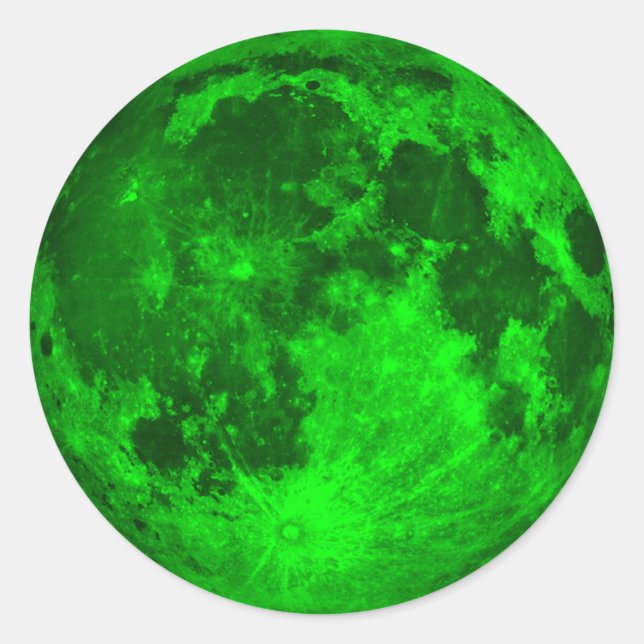 Emerald Måne Runt Klistermärke (Framsida)