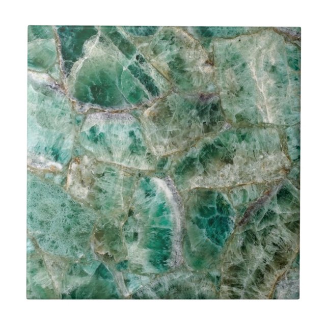 Emerald Marble Grönt Quartz Crystal Gemstone Skriv Kakelplatta (Framsidan)