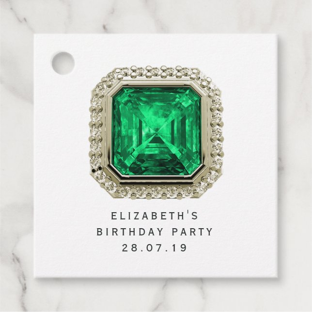 Emerald May Birthstone Gåvor Etiketter (Framsida)