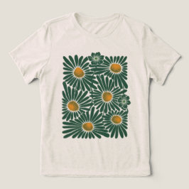 Emerald Meadow Dam Abstrakta Blommor T‑Shirt Tri T Shirt