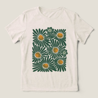 Emerald Meadow Dam Abstrakta Blommor T‑Shirt Tri T Shirt