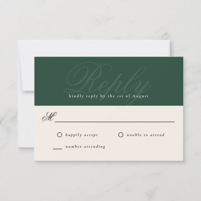 Emerald Modern Elegant Minimal monogramOSA OSA Kort (Framsida)