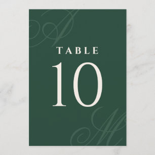 Emerald Modern Kant Elegant Monogram Bordsnummer