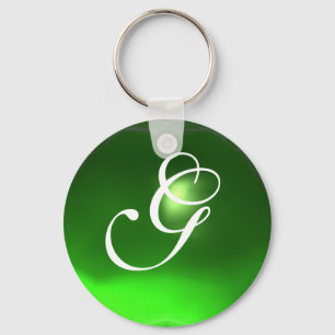 EMERALD MONOGRAM, grönt Nyckelring