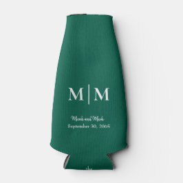 Emerald Monogram & Namn Bröllop Tall Can Cooler