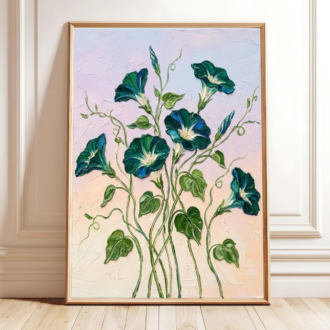 Emerald Morning Glory Canvas Väggkonst Modern Lyx (Skapare uppladdad)