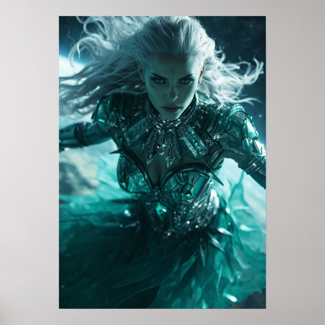 Emerald Nebula Drottning – Cinematic Kosmisk Kriga Poster (Framsidan)