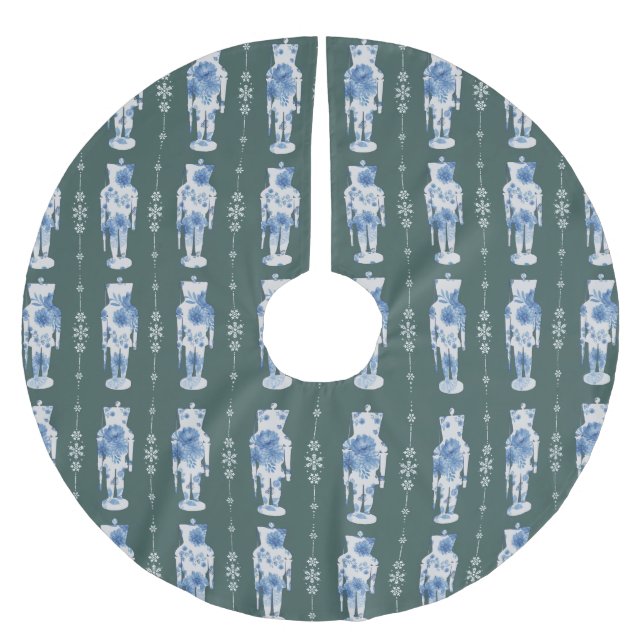 Emerald Nutcracker Träd Skirt Julgransmatta Borstad Polyester (Framsidan)