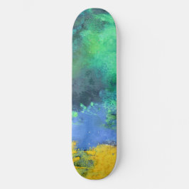 Emerald Ocean Aquamarine Abstrakt Mini Skateboard Bräda 18,5 Cm