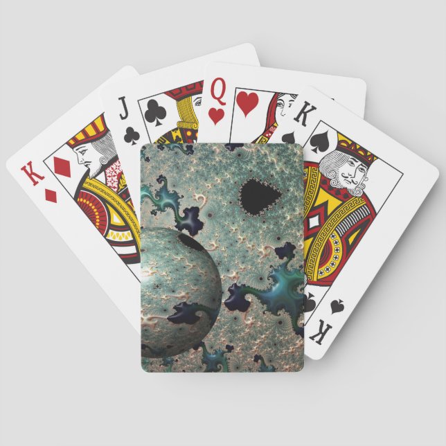 Emerald och Guld Mandelbrot med Sphere Casinokort (Baksidan)