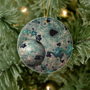 Emerald och Guld Mandelbrot med Sphere Ornament
