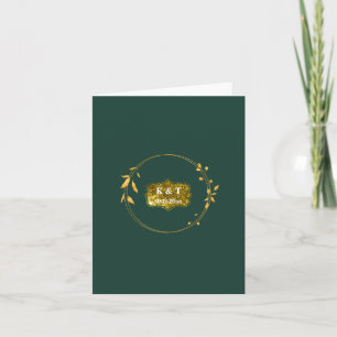 Emerald och Guld Simple Wandeely Loely Tack Anteckningskort