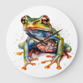Emerald Öga Rainforest Frog Stor Klocka