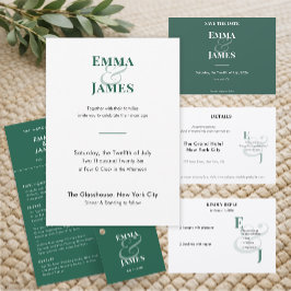 Emerald Omvänt Et-tecken Bröllop | Elegant Meny