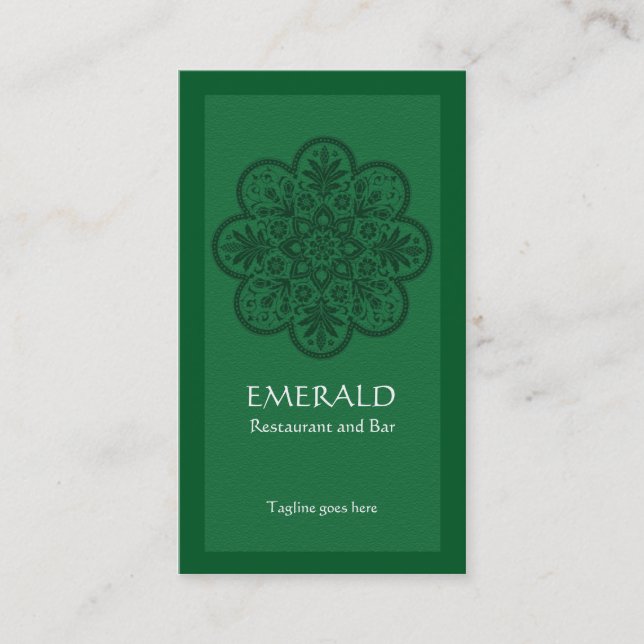 Emerald Ornament Affärskort Visitkort (Framsida)