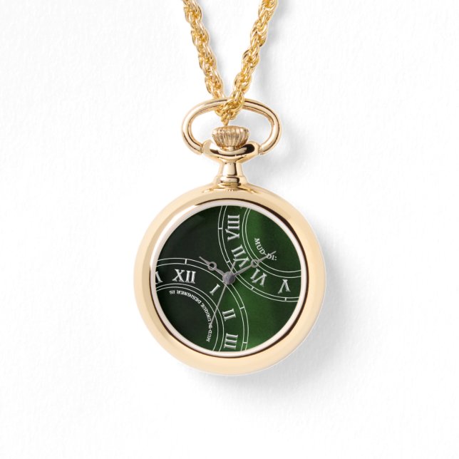 Emerald Peek RN Guld Watch Necklace Armbandsur (Framsida)