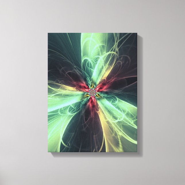 Emerald Plasma Energi Fraktal Konst Canvastryck (Framsida)