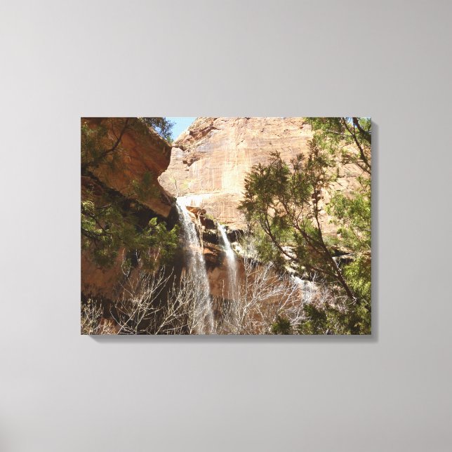 Emerald Pool Falls I från Zion National Park Canvastryck (Framsida)