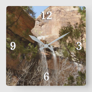 Emerald Pool Falls I från Zion National Park Fyrkantig Klocka