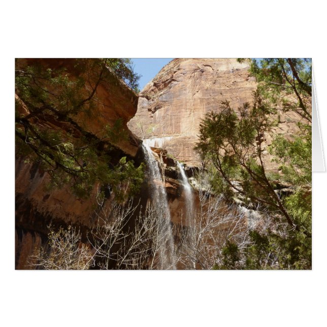 Emerald Pool Falls I från Zion National Park Hälsningskort (Framsidan Horizontal)