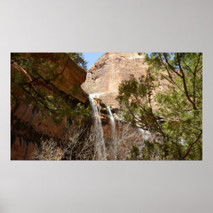 Emerald Pool Falls I från Zion National Park Poster
