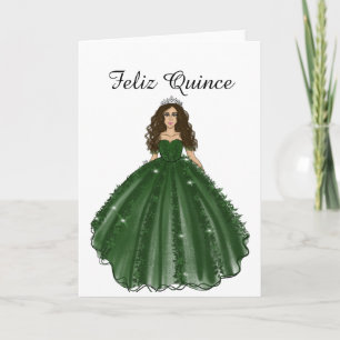 Emerald Quinceanera - Lycklig Quince Födelsedagsko Kort