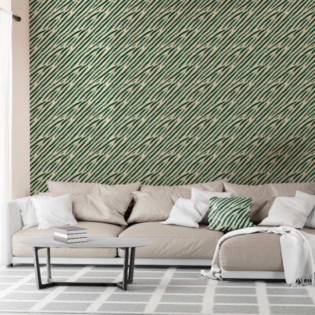 Emerald Rhythm Retreat Modern Airbnb Kuddelfodral Kudde (Bold brushstrokes. Boutique comfort. Unforgettable stays)