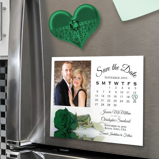 Emerald Ro Calendar Photo Spara datum magneter (Convenient magnetic back)