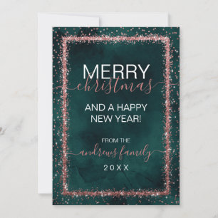 Emerald Ro Guld Sprinkled Confetti jul Julkort
