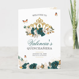 Emerald Ro Guld Tiara Butterfly Quinceanera Program