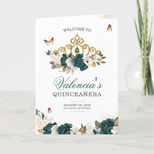 Emerald Ro Guld Tiara Butterfly Quinceanera Program