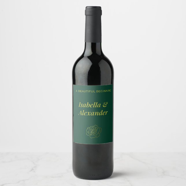 Emerald Romance vinetiketter Vinflaska Etikett (Framsida)