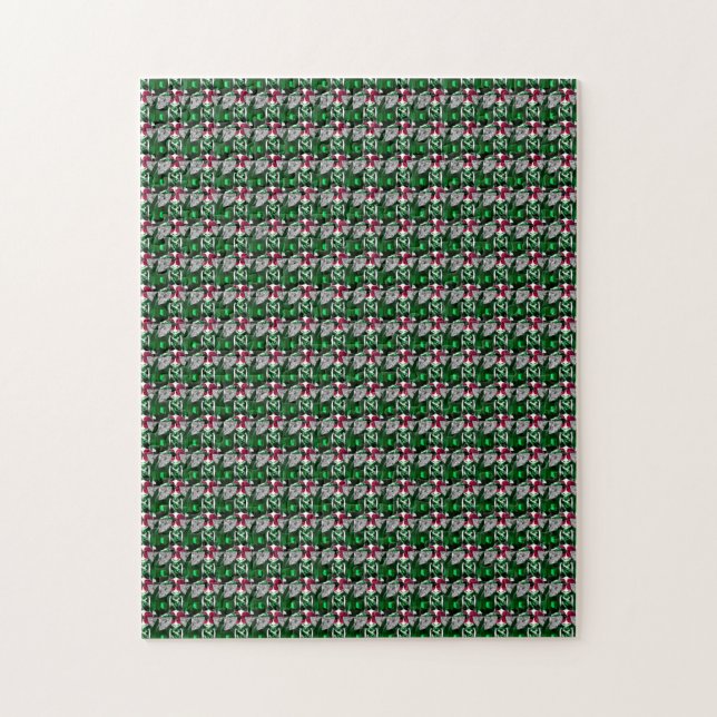 Emerald Ruby Diamond Gemstone Art Red Grönt Pussel (Vertikal)