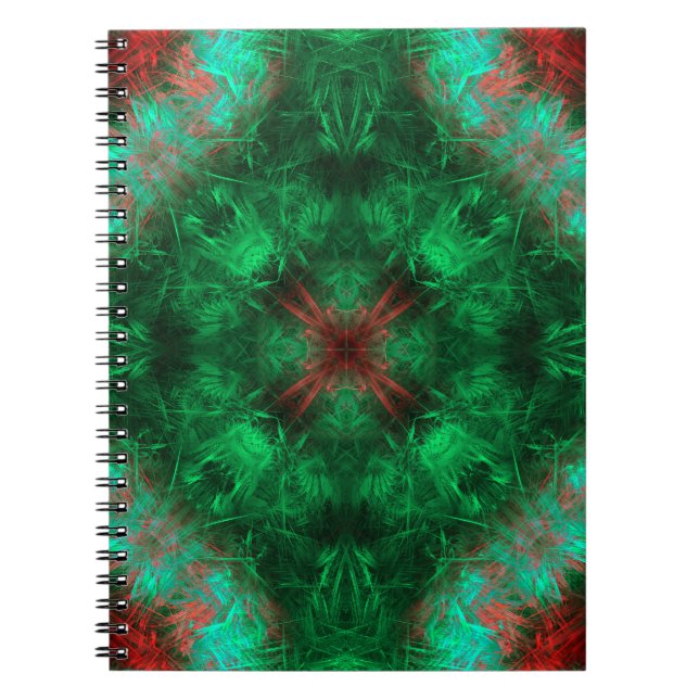 Emerald Sacred Geometri Fraktal Konst Anteckningsbok (Framsidan)